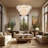 5-Tiered Dimmable Feather Crystal Chandelier