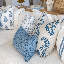 Coussin lombaire au crochet bleu 35 x 53 cm