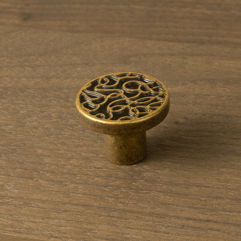 Poignée ronde 1,4 po, Laiton antique
