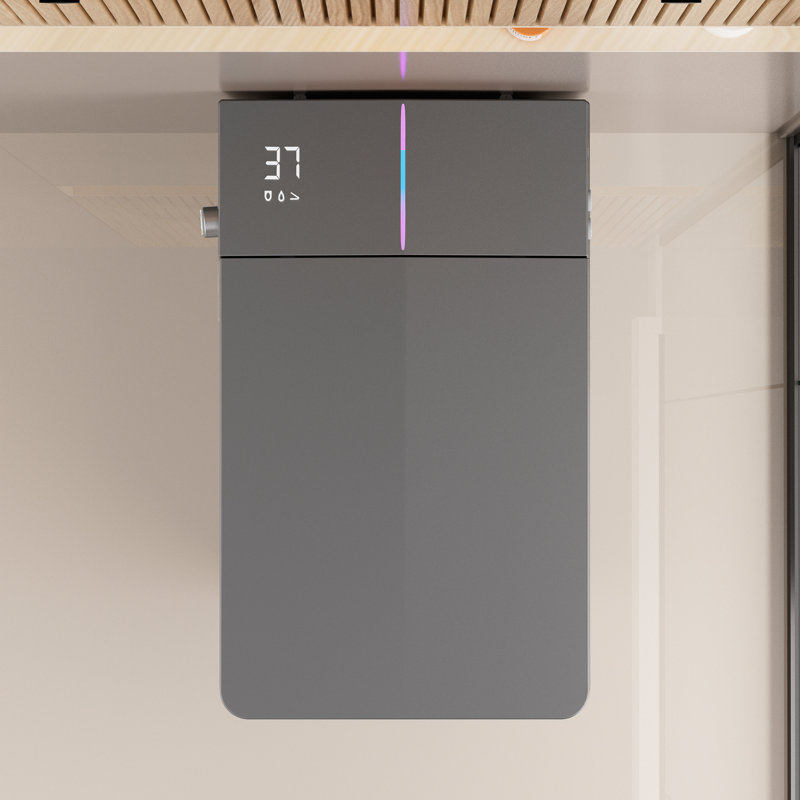 Smart Toilet With Built - In Tank, Foot Sensor, Auto Flush, Instant Warm Water, Heated Seat, Multiple Cleaning Modes, Remote Control, Contemporary Style, Matte Grey Square Luxury Led Digital Display,