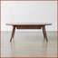 Table basse en chêne naturel massif avec 2 tiroirs - Table de salon ovale moderne, stable et amp; Assemblage facile