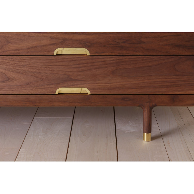 Simple 4 - Drawer Solid Wood Dresser, Walnut