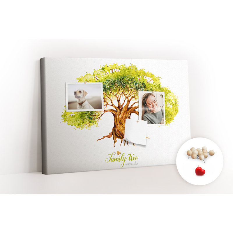 Wall Mounted cork board with print wall art notice boards home office bulletin board ideas Family tree