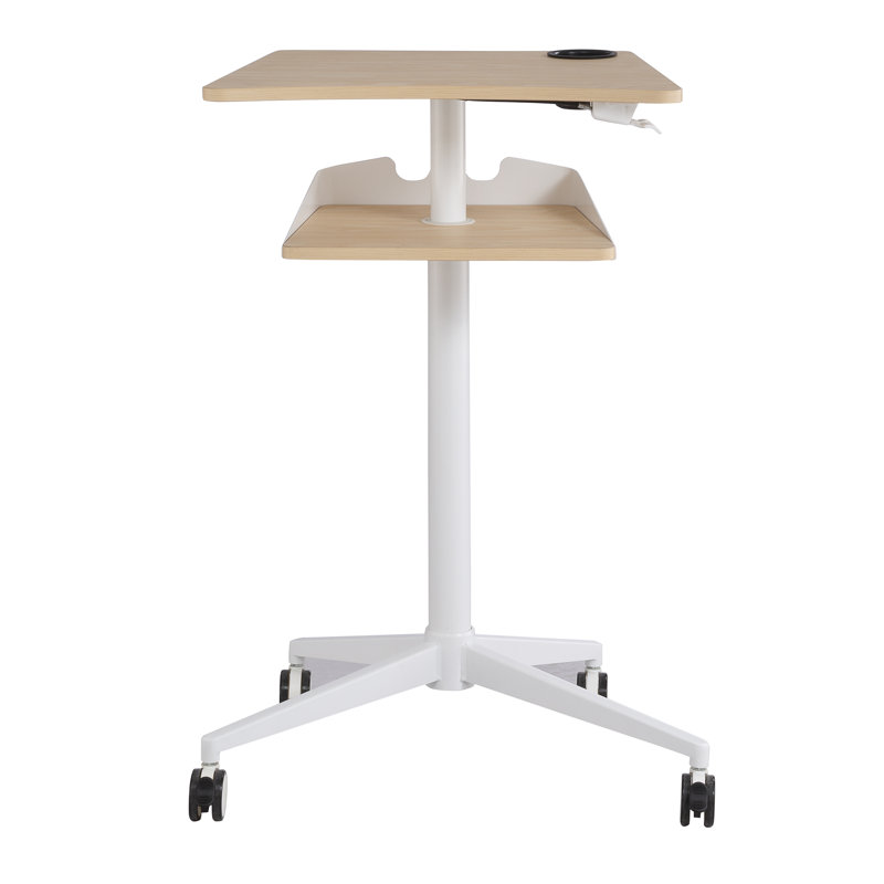 Safco Products 1944NA Vum Pneumatic Height-adjustable Stand-up Mobile Workstation, Natural