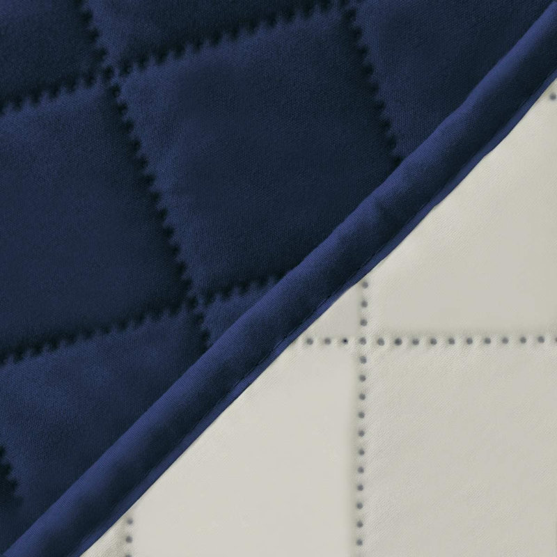 Sofa Slipcover, Navy/Ivory Fabric, 53" H x 66" W x 23" D