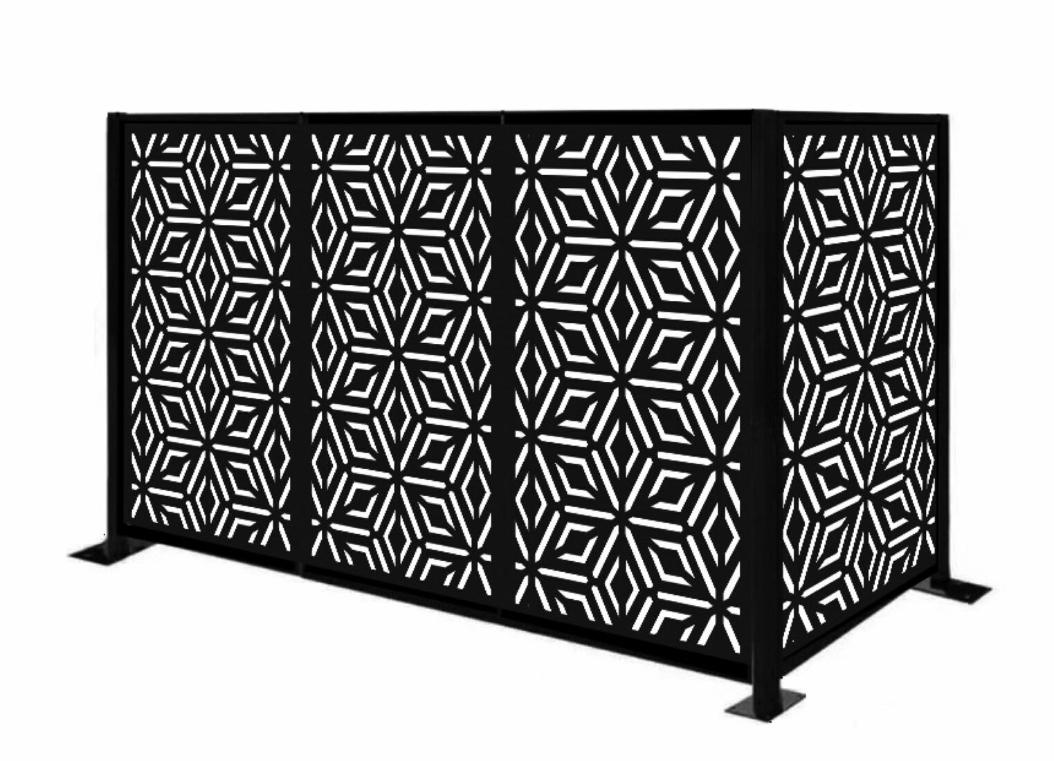 e-Joy 51'' H x 76'' W Black Metal Fencing | Wayfair