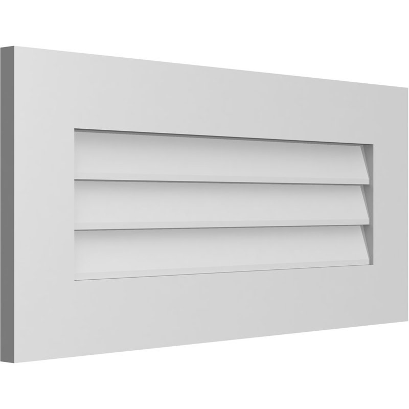 Vent à pignon rectangulaire en uréthane non-fonctionnel, H 14 po x l 30 po x P 1 po