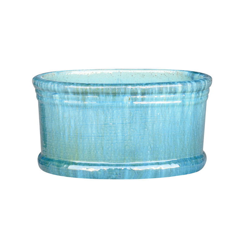 Auge ovale 17 po - Bleu Caraïbes, H 9,25 po x l 17 po x P 9,25 po
