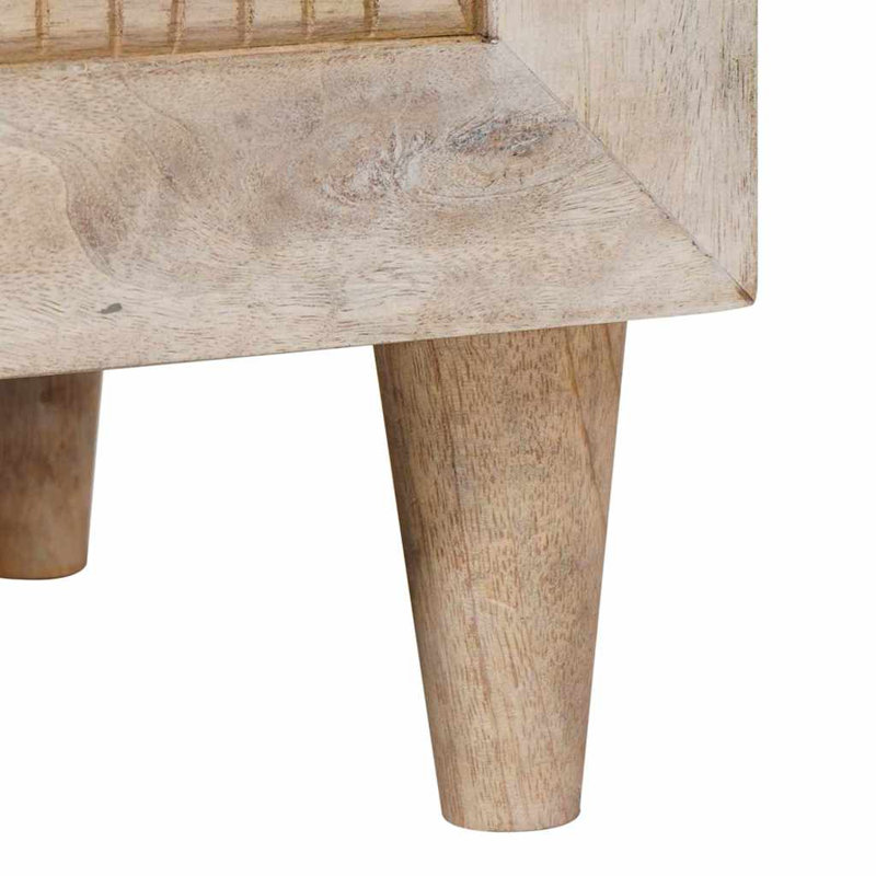 40cm W Solid Wood Bedside Table, Beige