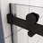 Bathtub Sliding Shower Door, 5/16" Tempered Glass, Matted Black Finish, Stable System Clear Black, Performance