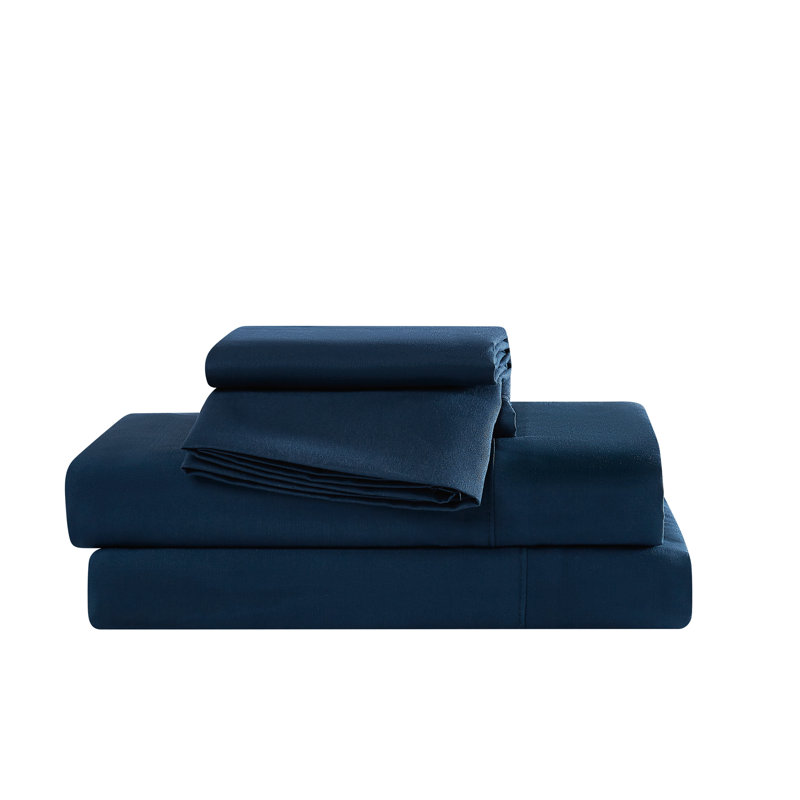 Simmons Essential Microfiber Brushed Sheet Set, Blue, King