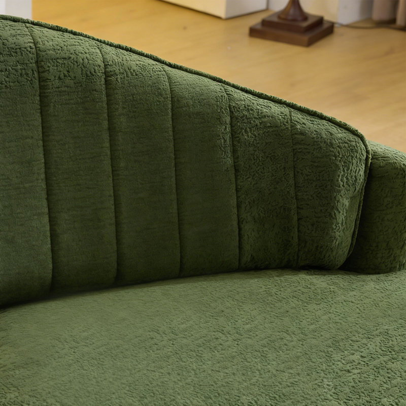 Canapés compacts confortables en chenille verte, style rétro pour les appartements