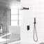 Pomme de douche carrée 12 po double système mural noir mat - Scald équilibré, douche de pluie mince réglable 360, poche pour une utilisation personnalisée avec valve équilibrée, rotation, facile à-125518240