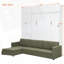 Grand lit escamotable mural avec canapé et tablettes, lit pliable peu encombrant pour petits appartements-514160360