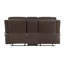 Causeuse inclinable manuelle avec console centrale Seba, similicuir brun