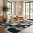 Farmerville Geometric Shag Navy/Gray/Ivory Area Rug-1168107128
