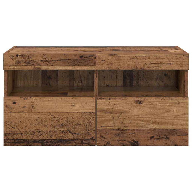 Unfinished TV Stand, 40cm H x 80cm L x 30cm W, Old Wood