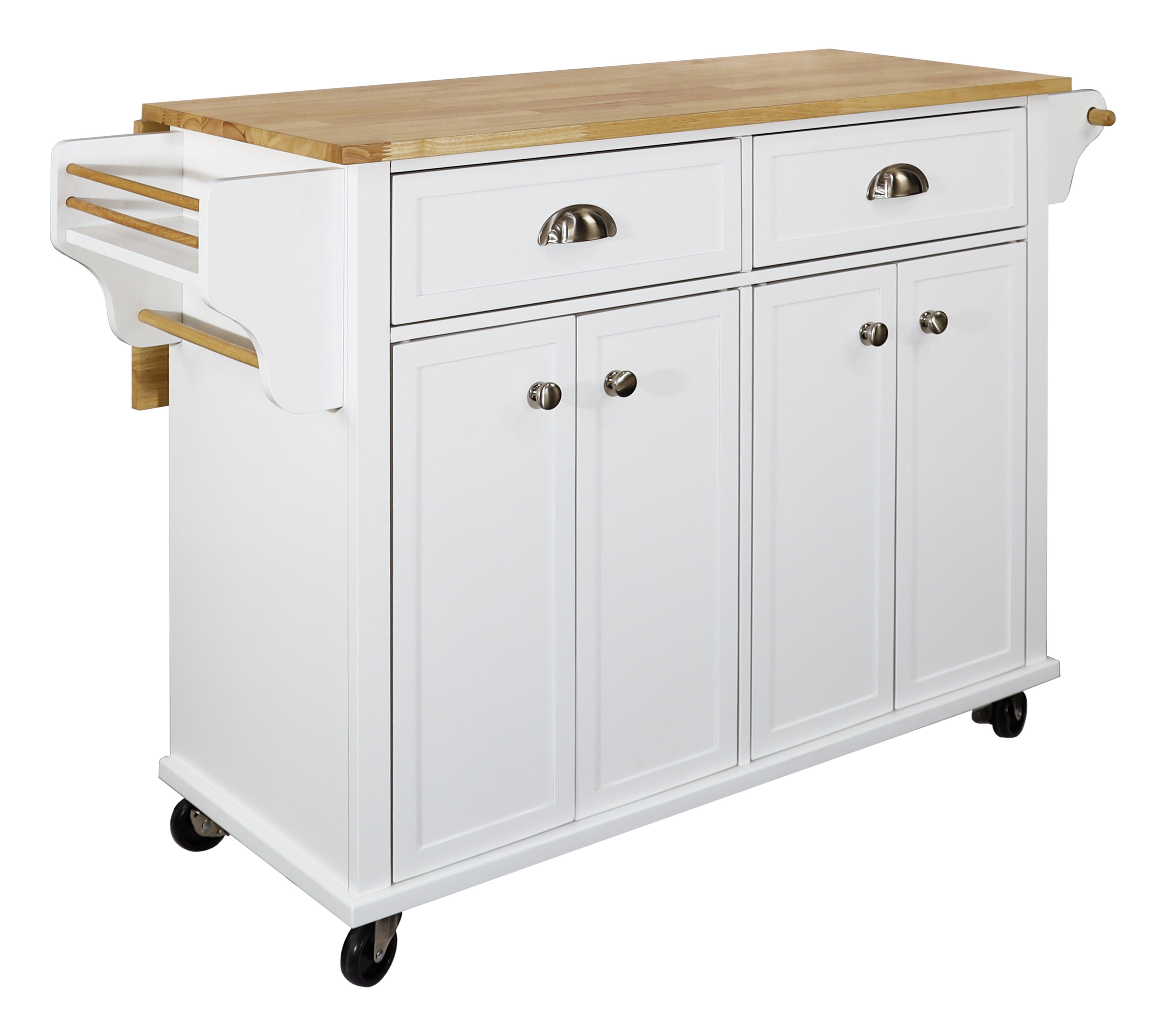 Wildon Home® Lanelle Solid Wood Kitchen Island with Drop Leaf ...