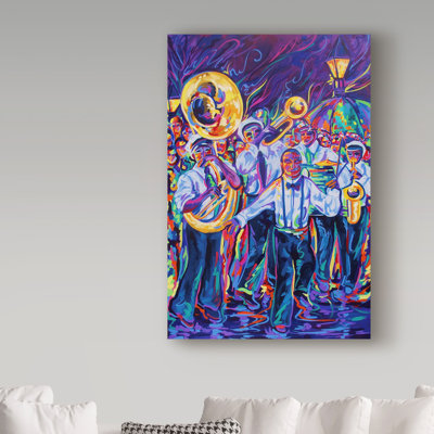 'Treme Second Line' Acrylic Painting Print on Wrapped Canvas