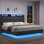 Mehrish Upholstered Floating Bed with LED Lights and USB Ports