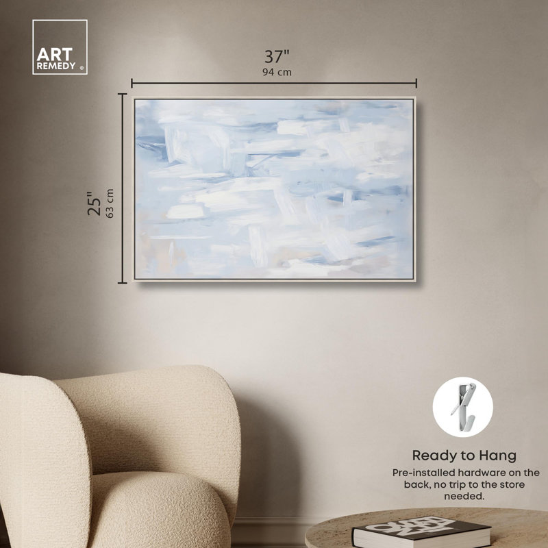 Art Remedy Neutral Abstracts Canvas, 25" H x 37" W, Silver Floater Framed