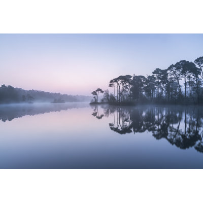 Lever de soleil sur un lac - Photographie sur toile tendue