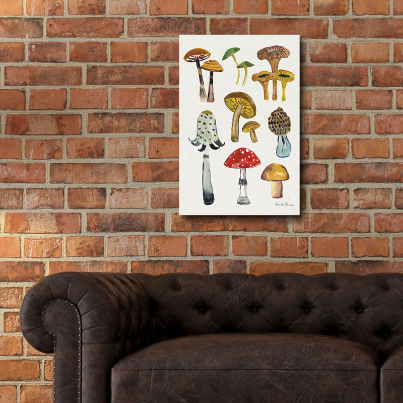 Art mural en verre épique «Forest Mushroom 2 C» par Farida Zaman, 16 po x 24 po, H 24 po x l 16 po