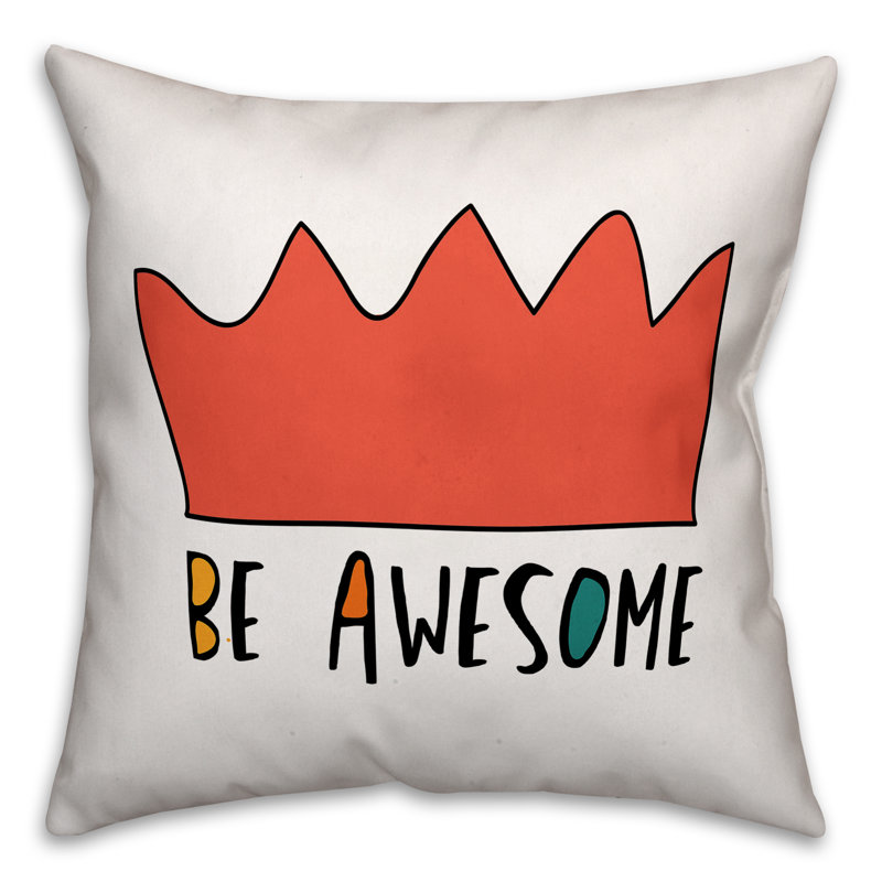 Be Awesome Throw Pillow, Orange