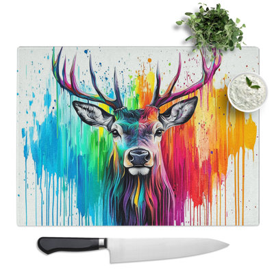 Deer Vol.2  Glass Chopping Board