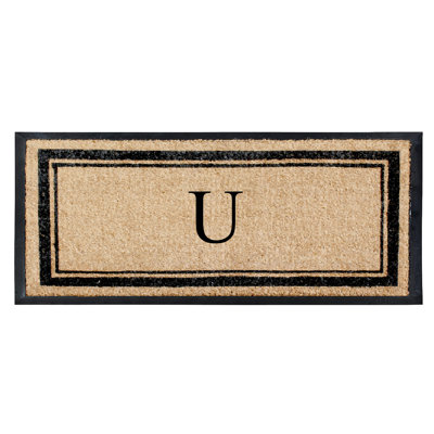 Galion Natural Coir & Rubber Hand Flocked Large Monogrammed 30" X 60" Non-Slip Outdoor Door Mat