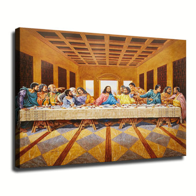 The Last Supper Jesus Christ Canvas Wall Art Framed Ready to Hang Living Room Bedroom Home Decor