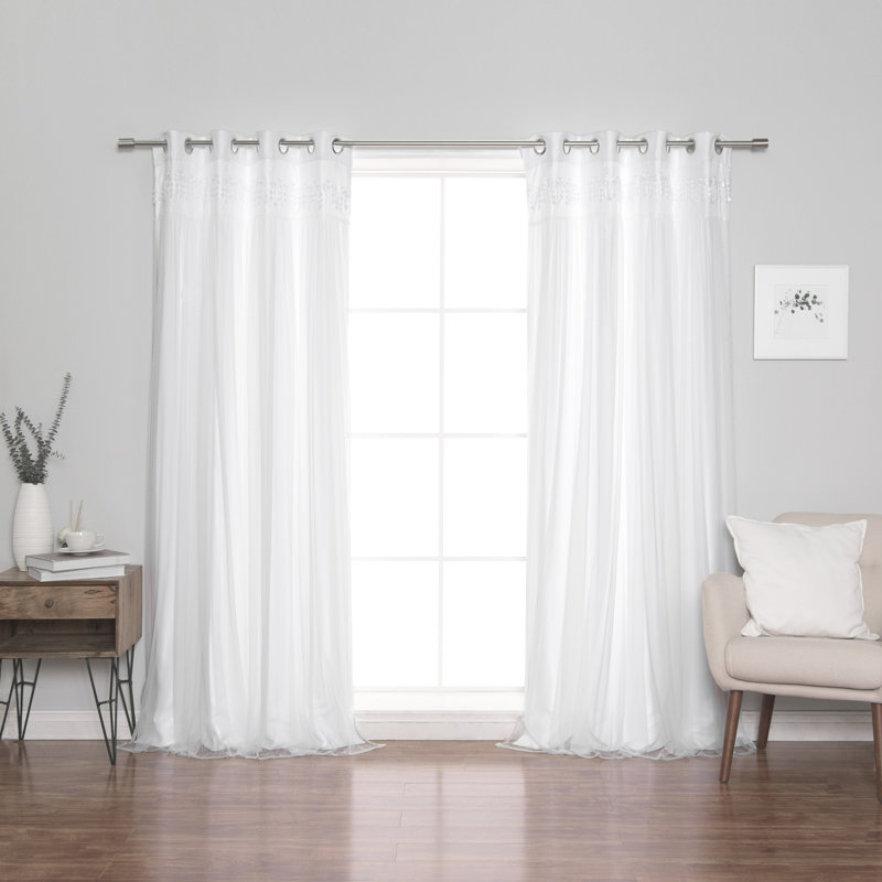Loar Room Darkening Thermal Curtain Panels, 52" W x 108" L, White