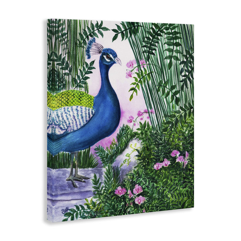 Paon, art mural par Sarah Waldron Kimball, H 16 po x l 20 po
