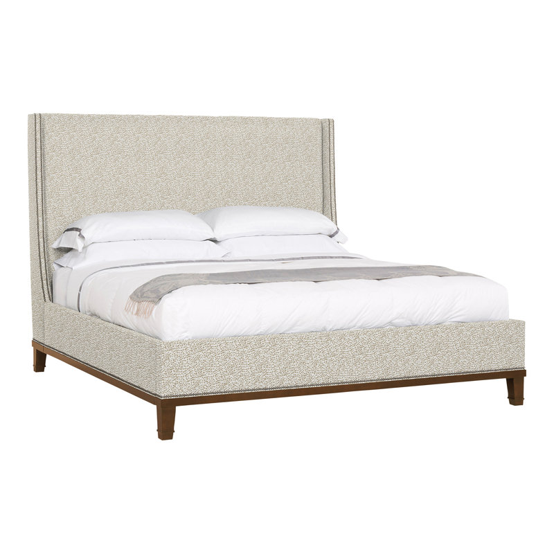 Michael Weiss Upholstered Wingback Bed, Worthy Snow, Casa Blanca