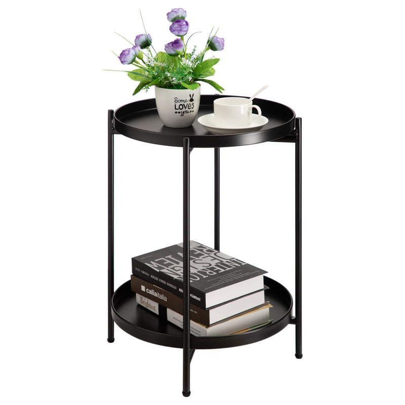Bunow End Table, Black, Black