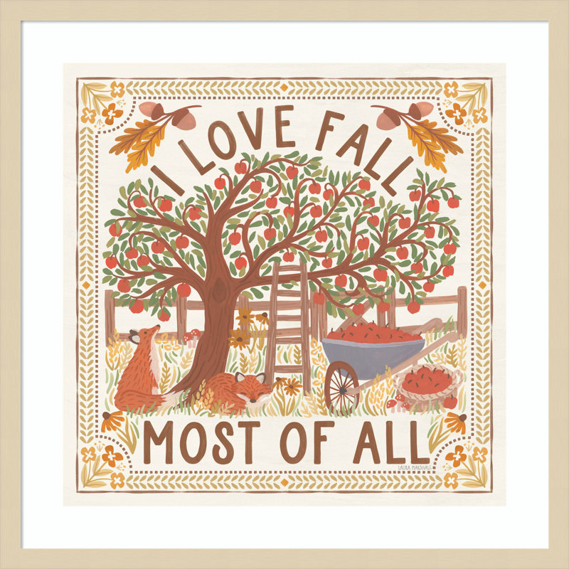 «Autumn Days II» par Laura Marshall, reproduction d'art encadrée sur bois, H 25 po x l 25 po