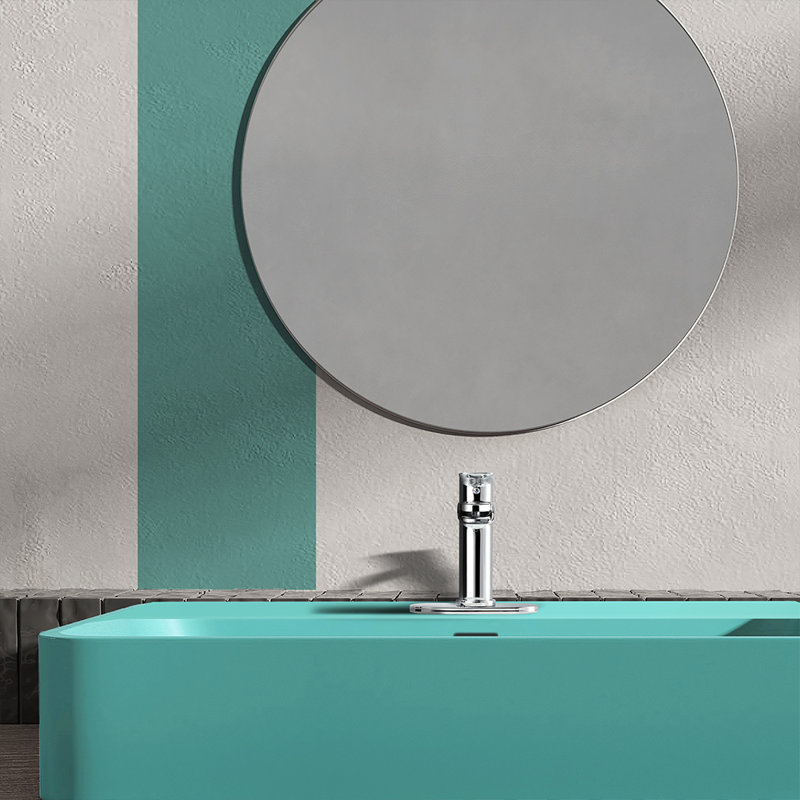 Robinet de salle de bain à un trou, Chrome poli