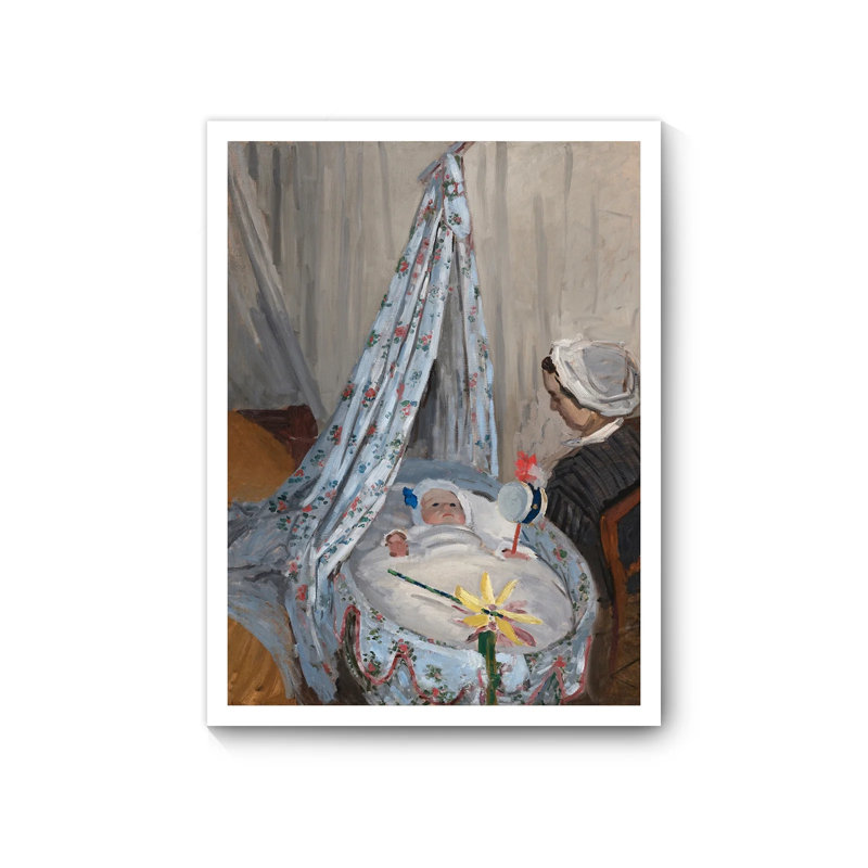 Peinture classique pour bébé, reproduction d'art encadrée d'un berceau pour chambre de bébé, H 10 po x l 8 po
