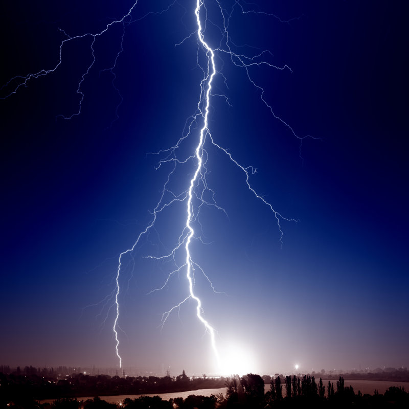 Big Lightning - Photographie sur toile tendue, H 12 po x l 12 po