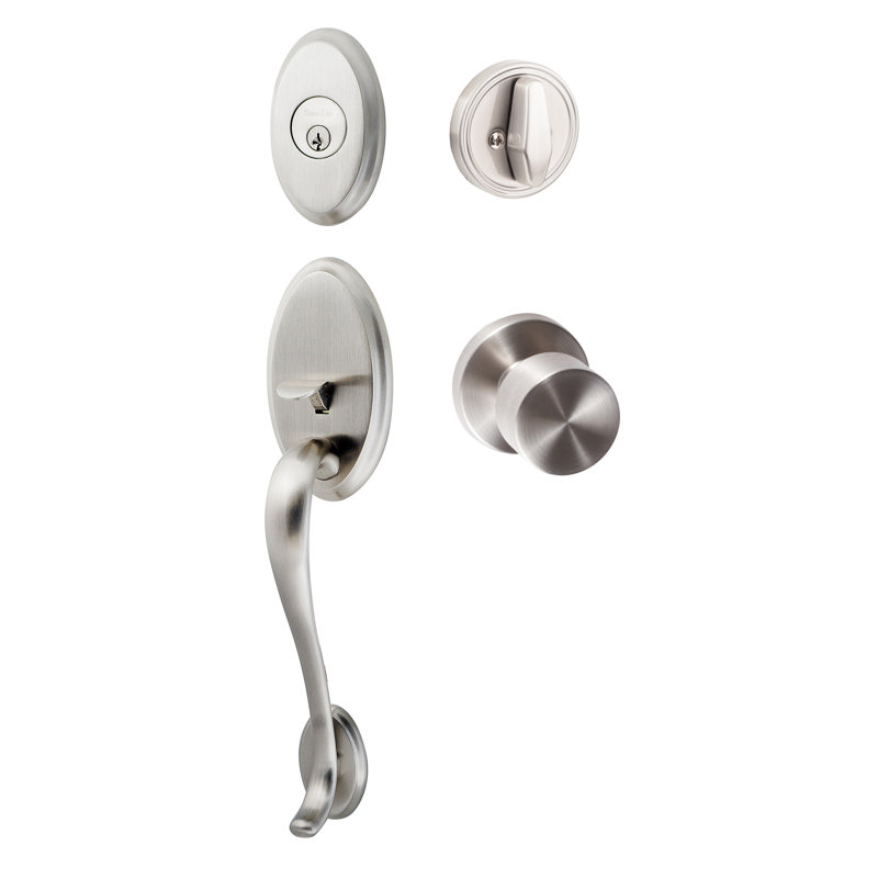 Ensemble de poignées Aspen, Nickel satiné, Réversible, Bouton de Bergue