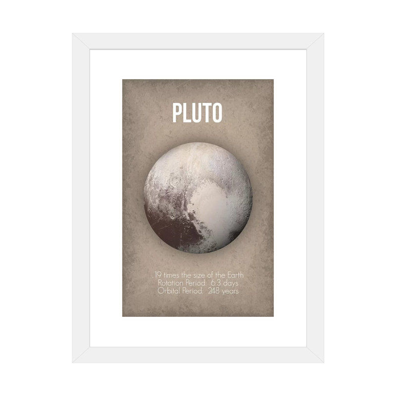 Décoration murale pour enfants Pluto, H 32 po x l 24 po x P 1 po, Papier encadré blanc