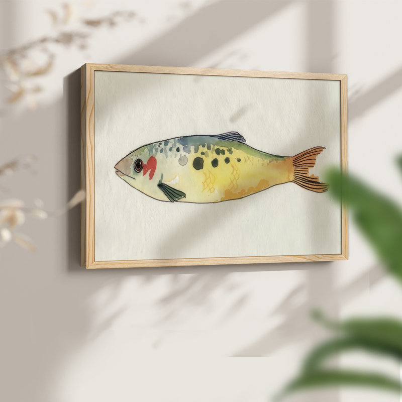 Fanciful Fish I -Framed Print - Restickable, Natural, 22" H x 28" W
