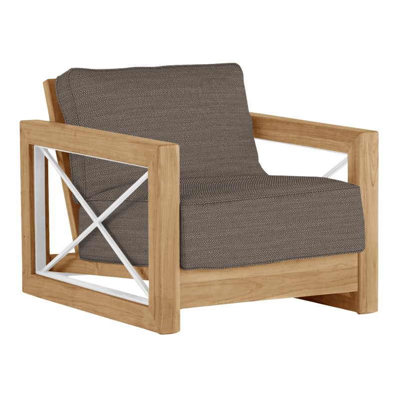 Malta Teak Outdoor Lounge Chair, Welt + Standard fill, Natural Teak, Perigold Ishi Chai