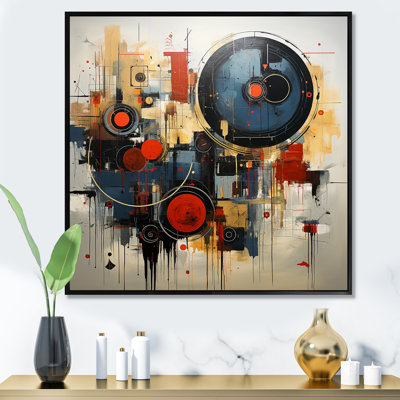Minimalisme, formes rouges et noires élégantes - décoration murale abstraite
