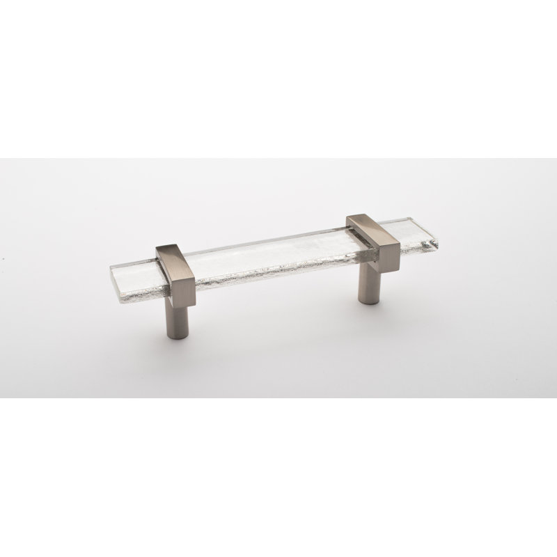 5.5 Length Bar Pull, Satin NIckel/Clear