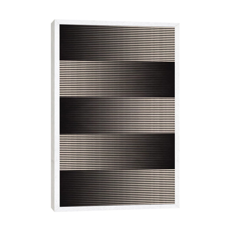 Modern Art- Grayscale by 5by5collective - Floater Frame Rectangle Print on Canvas, 66.04 cm H x 45.72 cm W, White Framed