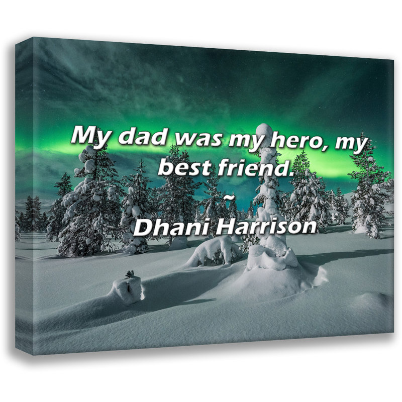 Dhani Harrison Citation: Mon père était mon héros, mon meilleur ami., H 15 po x l 18 po