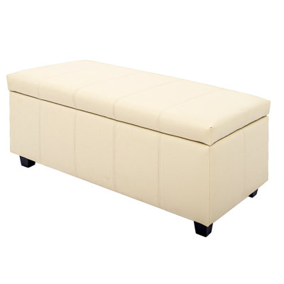36inch Damara Lift-top Storage Ottoman Bench With Faux-leather Upholstery