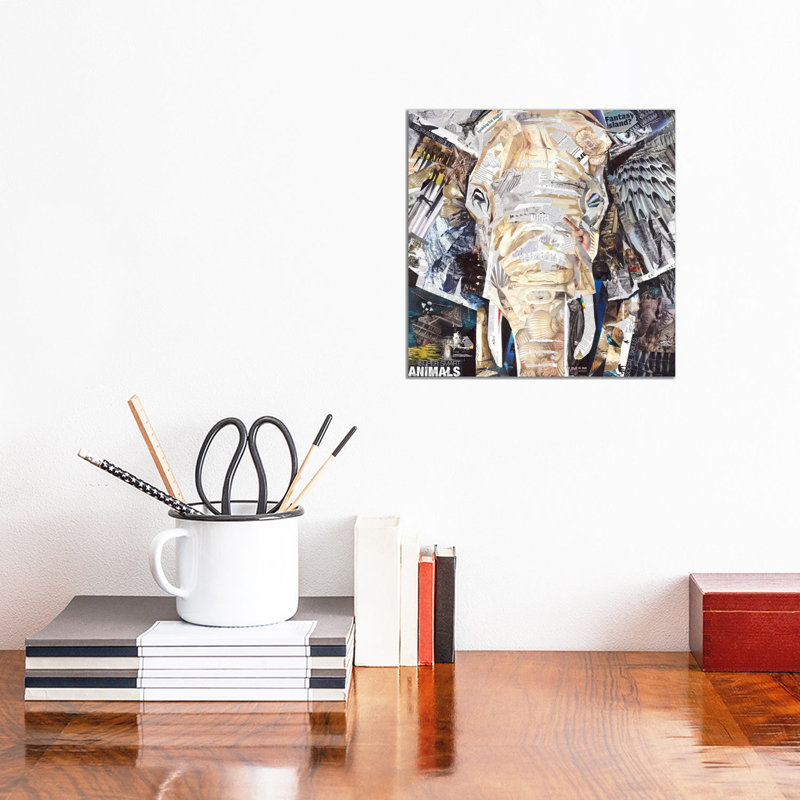 Elephant's Gaze by James Grey - Painting on Canvas, 93.98 cm H x 93.98 cm W x 3.175 cm D, Wrapped Canvas