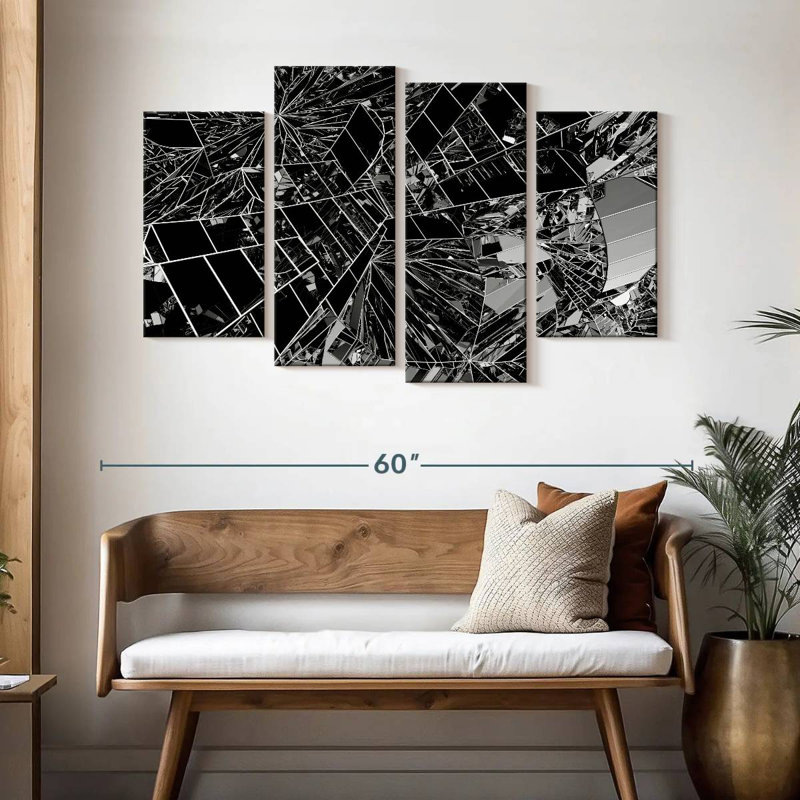 Avery Abstract Mirror, 32" H x 52" W